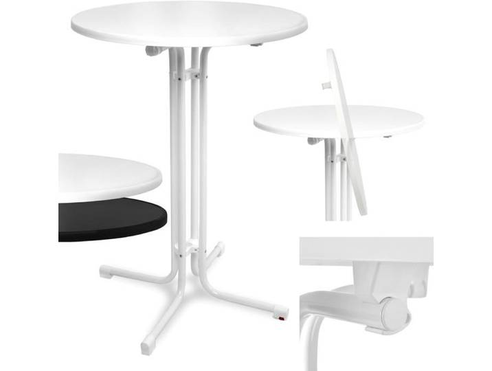 Table haute d'extérieur Bellini pliable Ø70cm blanche