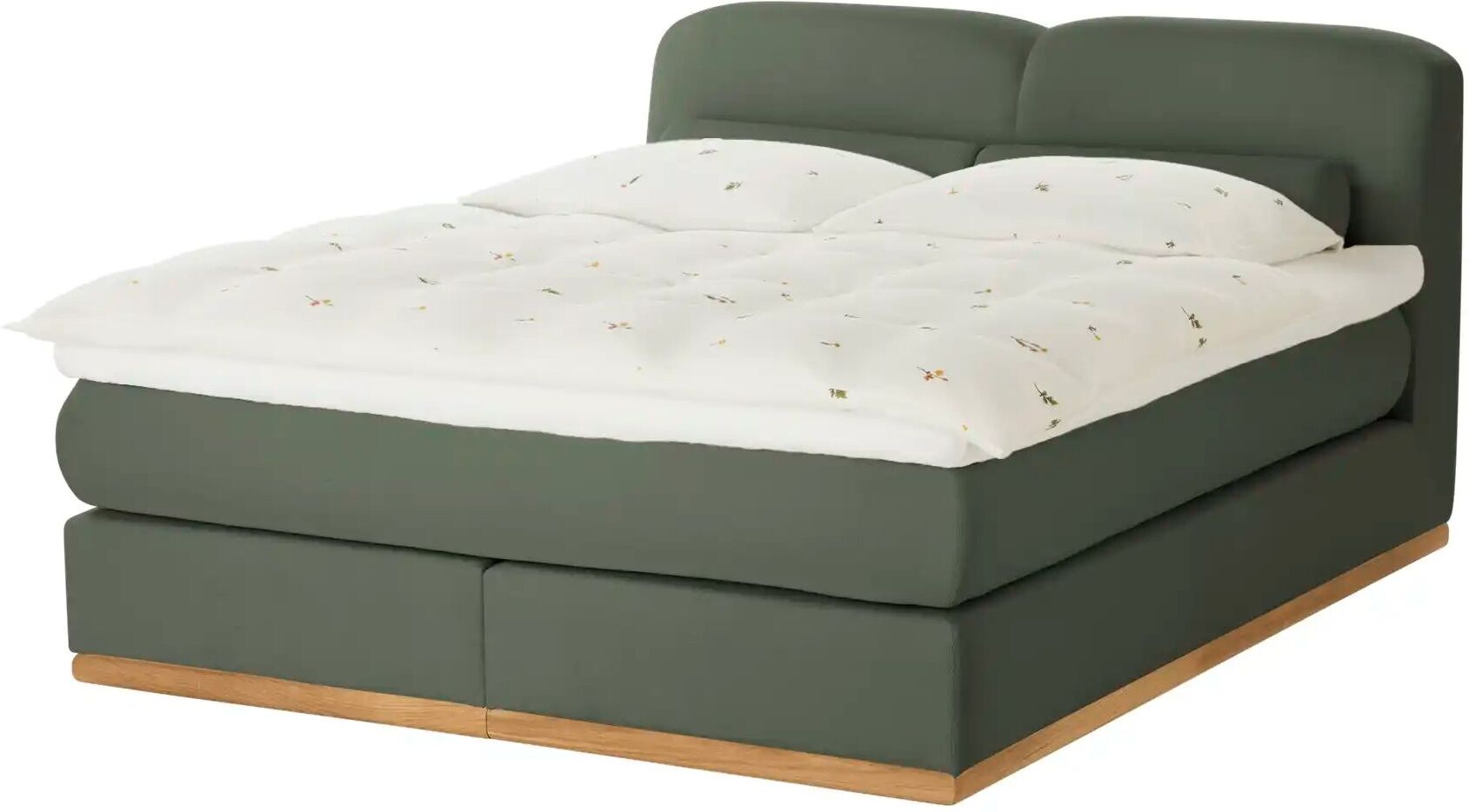 Höffner Boxspringbett  Esop ¦ grün ¦ Maße (cm): B: 160 H: 111