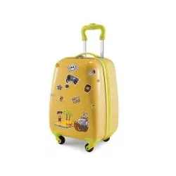 For Kids - Kindergepäck + reflektierende Aufkleber Piraten, Kinderkoffer, Hartschalenkoffer für Kinder, Handgepäck, 24 Liter, Gelb