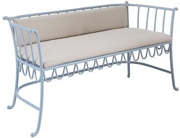Venice Bench with Sunbrella Cushion Set - Cornflower - Ballard Designs