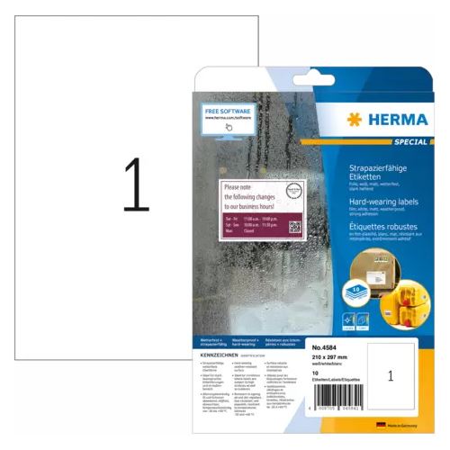 HERMA Folien-Etiketten SPECIAL, 210 x 297 mm, weiß