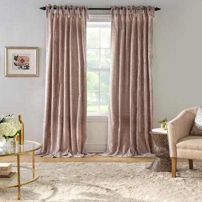 Threadmade Korena Tie-Top Crushed Velvet Window Curtain