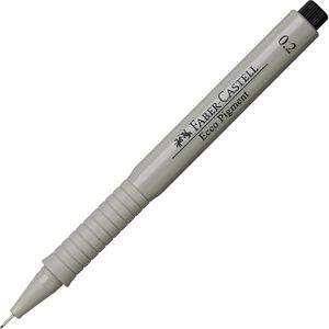 Faber-Castell Fineliner Ecco Pigment, schwarz, Strichbreite 0,2 mm, wasserfest und dokumentenecht