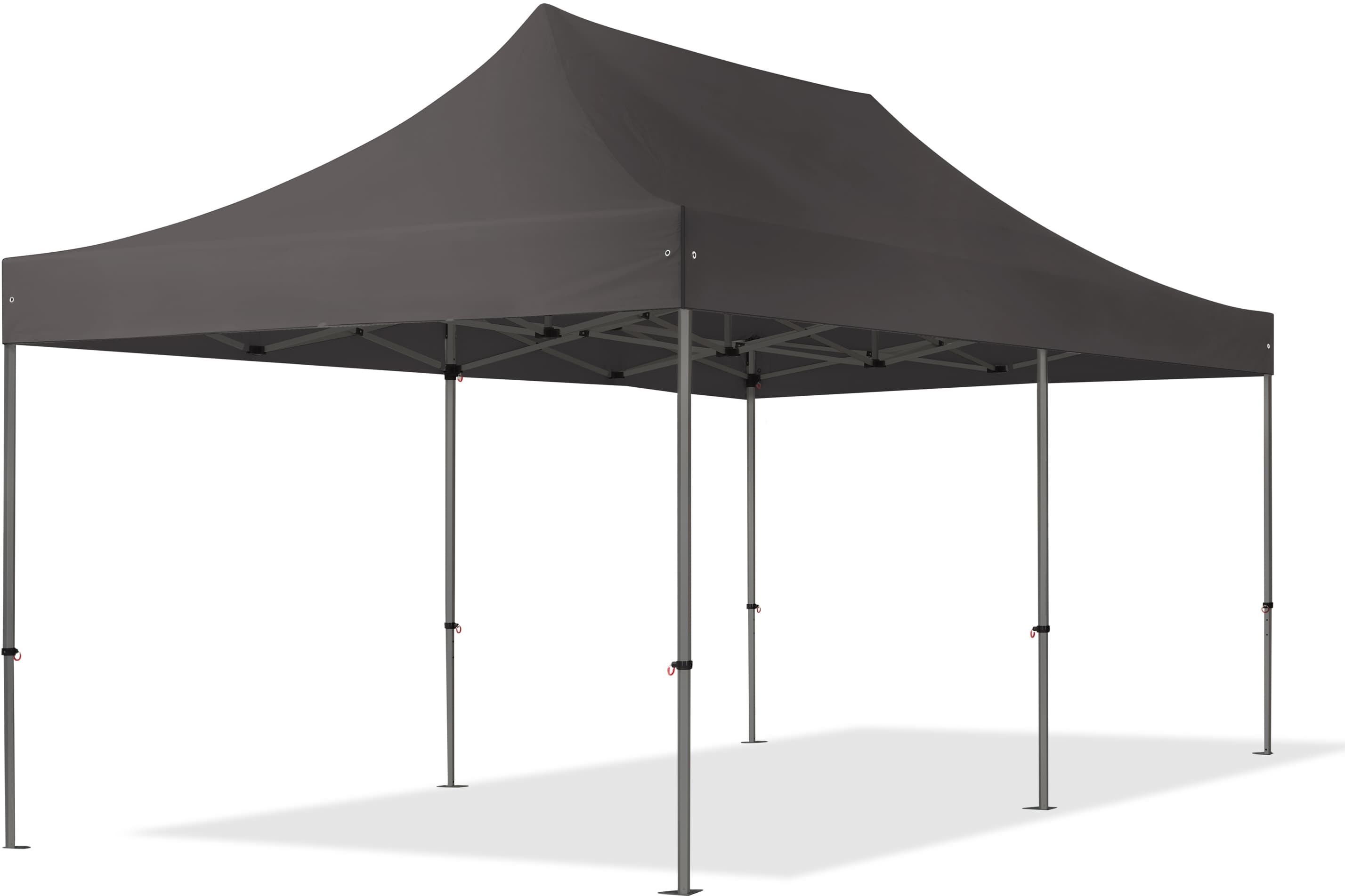 TOOLPORT 10x20 ft PES 750 Pop-Up Canopy PREMIUM Steel 1.6 in., Dark Gray - (600076)