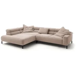 ECKSOFA DELIA Taupe Cord Relaxfunktion