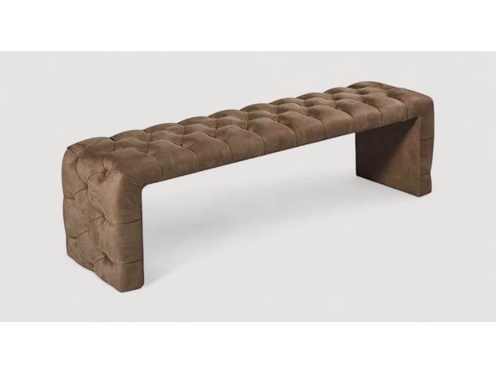Banc de lit CHANDLER - Tissu Marron