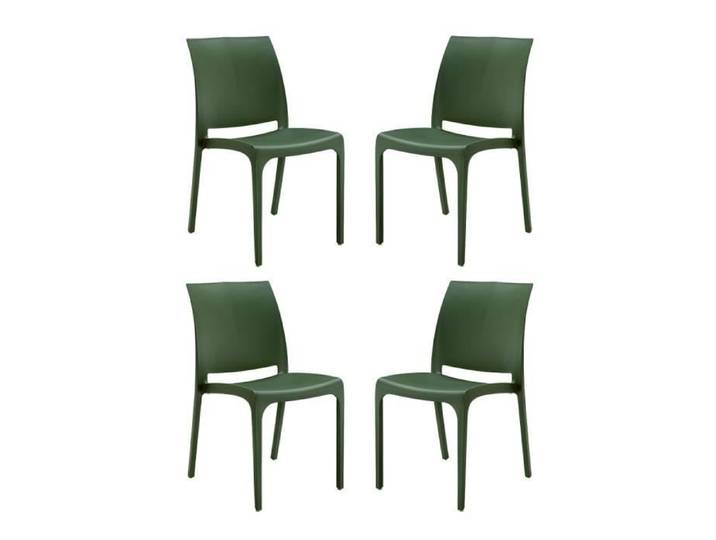 Chaise empilable VOLGA en polypropylène vert - Lot de 2