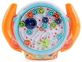United Kids 3D Maze Ball Puzzle Game Brain Teaser Labyrinth Toy For Focus And Coordination orange