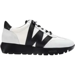 Wonders für Damen. A-2476_941_11814 Weiße Racer-Sneaker aus Leder (36), Wohnung, Schnürsenkel, Lässig
