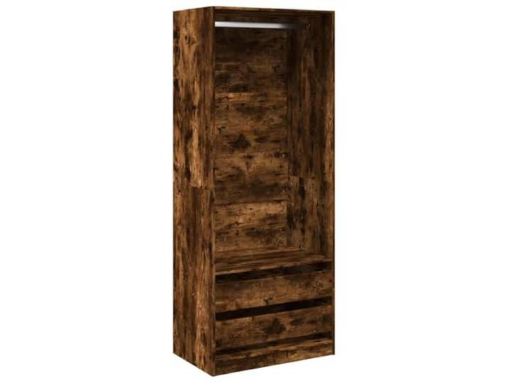 smnyxs Kleiderschrank, Raucheiche, 80 x 50 x 200 cm, Holz 1 Fach, 2 Schubladen, Aufbewahrung von Kleidung, Hüten, Handschuhen, Wandbefestigung im Lieferumfang enthalten
