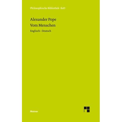 Vom Menschen, Gebundene Ausgabe von Alexander Pope, Meiner, F, 978-3-7873-1333-4