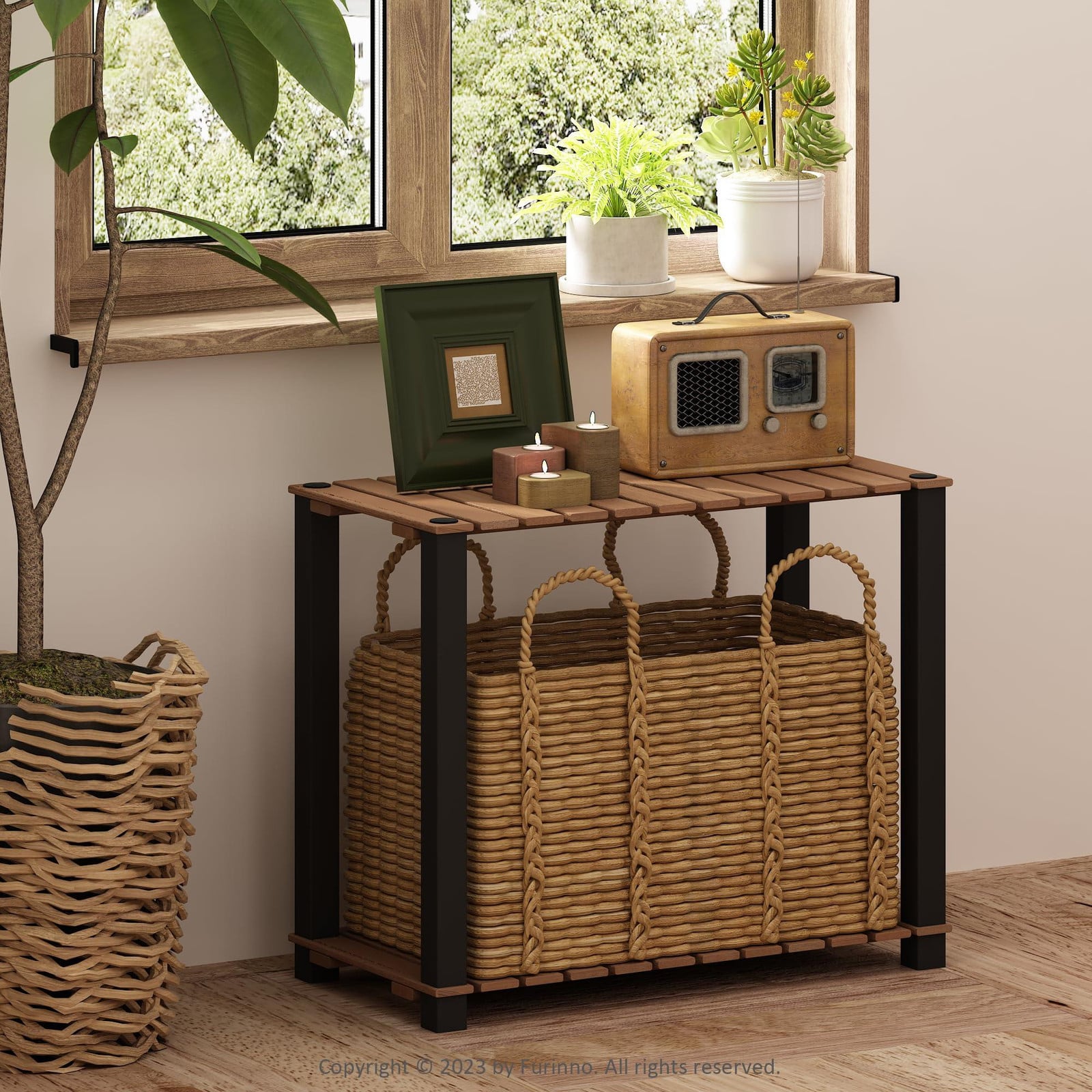 Furinno Turn-N-Tube displayrek met 4 niveaus voor de woonkamer of keuken