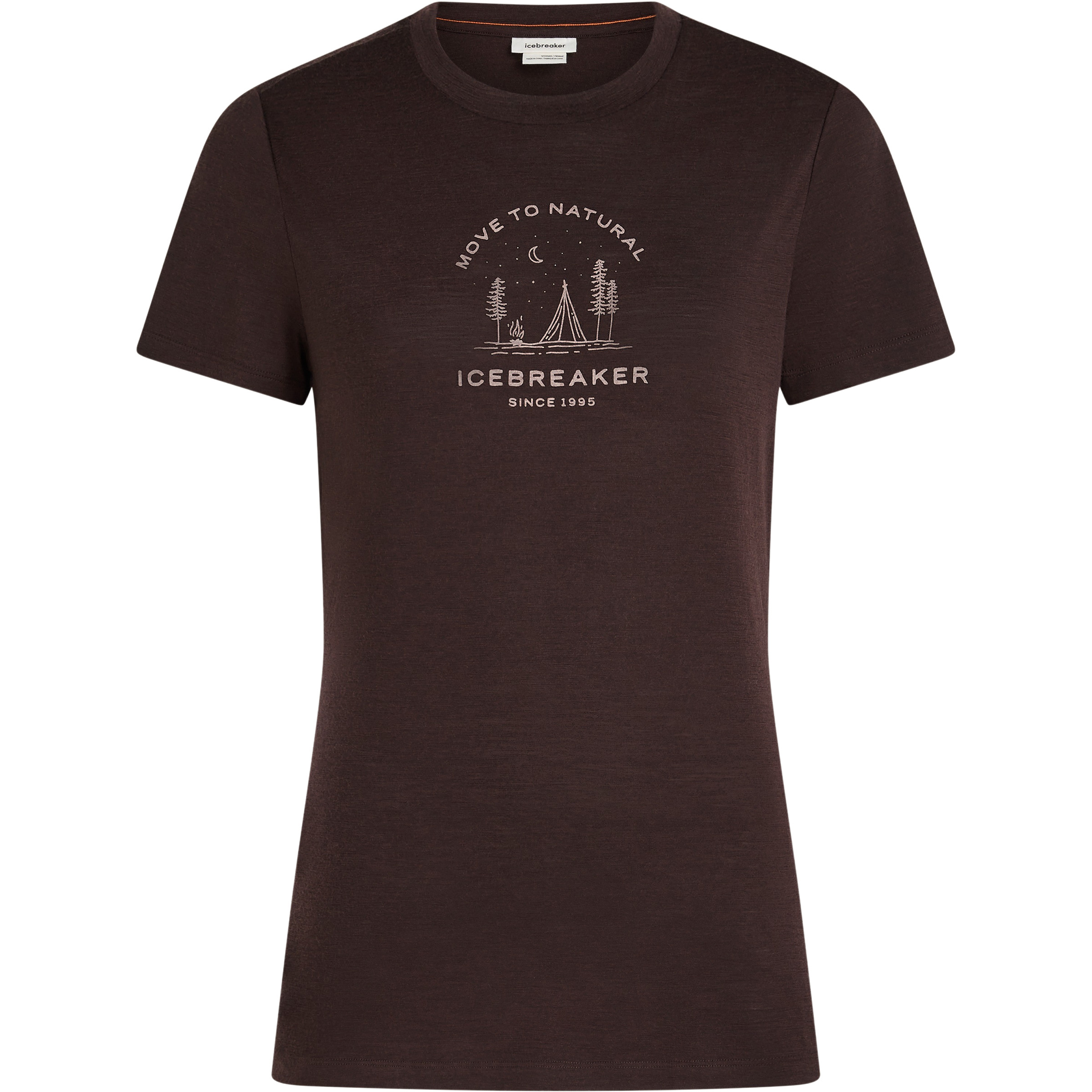 Icebreaker Merino 150 Tech Lite Peaceful Pass Damen T-Shirts braun Größe XS Trekking Hautfreundlich Merinowolle