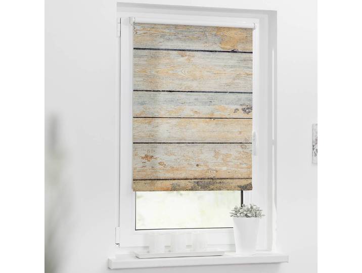 Klemmfix Rolloe Bretter Shabby 80 x 150cm Braun