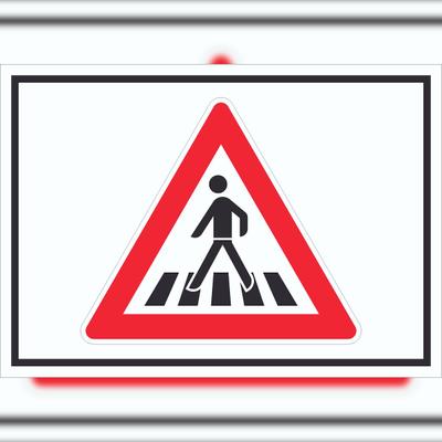 HB-Druck Schild Achtung Fußgängerüberweg Symbol A4 Rückseite selbstklebend