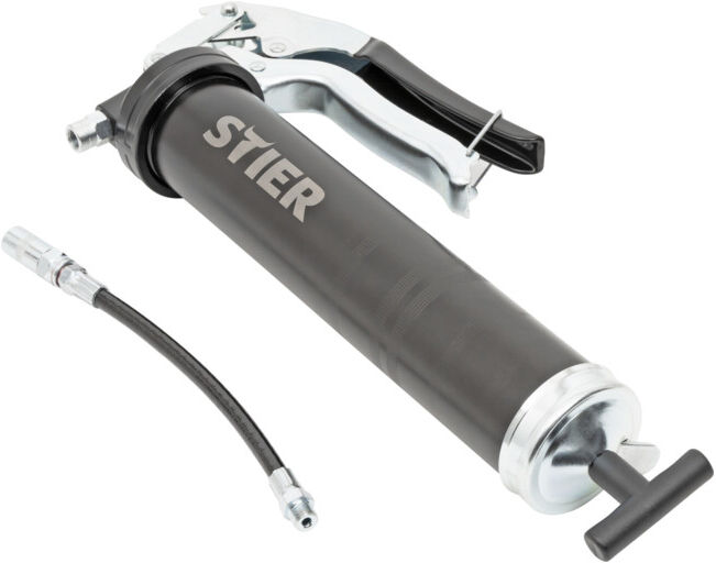 Pompe de graissage à une main avec tuyau nylon STIER (902985)