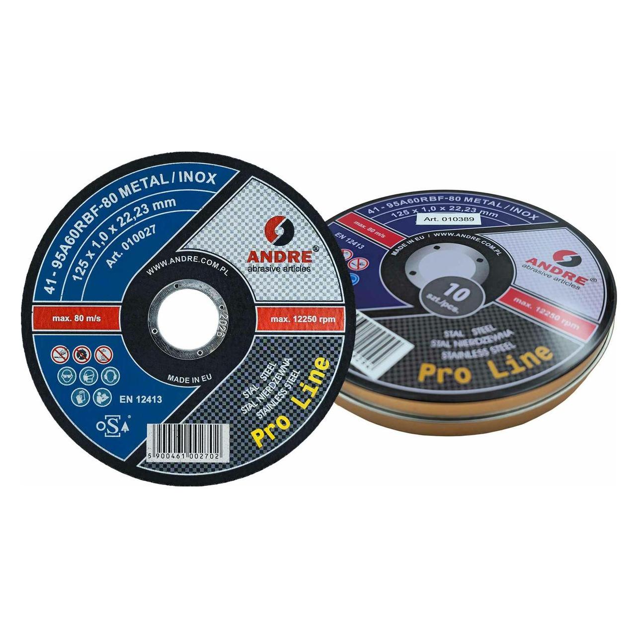 Andre Publishing Andre Tarcza do metalu 125 x 1,0mm Metal/Inox PRO LINE 95A60RBF PUSZKA /10szt. (62596156)