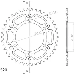 Supersprox Stealth-Kettenrad 520 40Z (Gold)