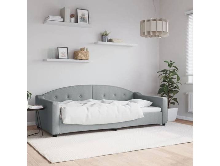 Lit de repos gris clair 90x200 cm Tissu 354183