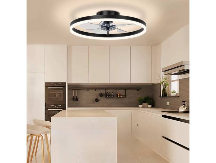 Lampe de ventilateur silencieuse de plafond intégrée de ménage minimaliste moderne pour le salon, la chambre à coucher, l'étude, le bureau, la salle à manger