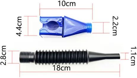 INF Entonnoir en plastique à col flexible pour automobile et moto Bleu
