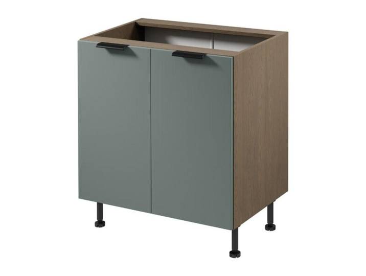 Xlmoebel Unterschrank XLMOEBEL Küchenschrank mit Doppeltüren aus Holz in Braun (1-St., Küchenschrank mit Doppeltüren) Made in Europa