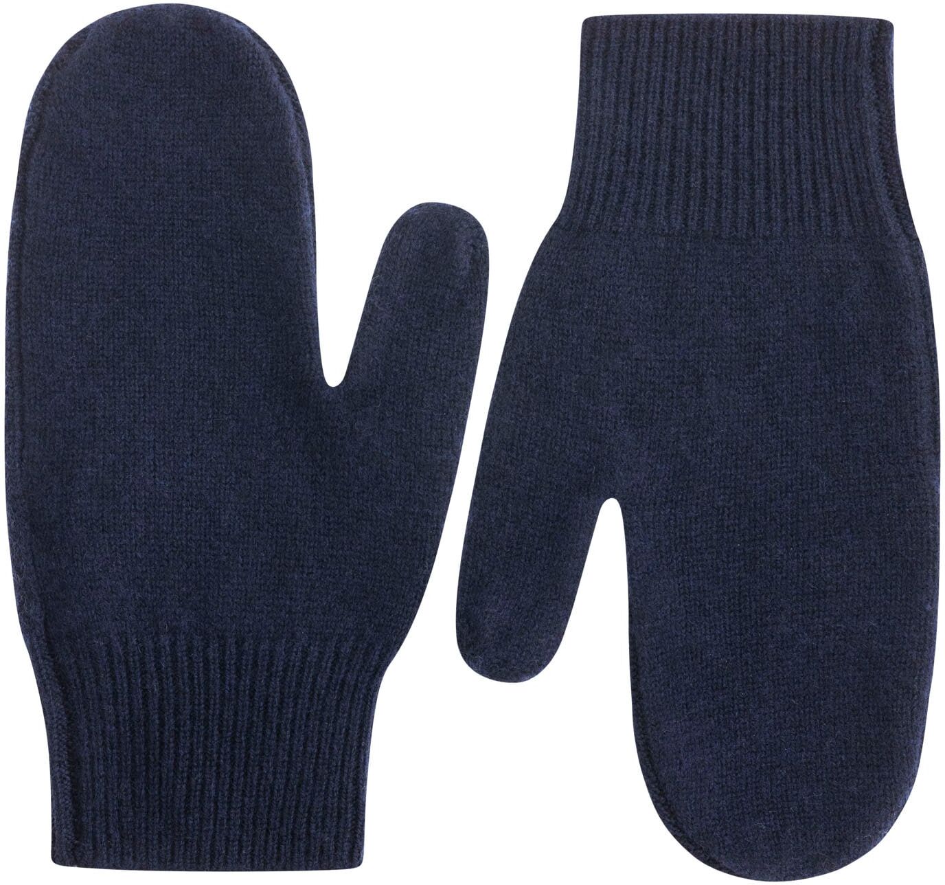 Fäustlinge ZWILLINGSHERZ, Damen, blau (marine), Strick, Kaschmir, unifarben, Handschuhe Fäustlinge, aus reinem Kaschmir