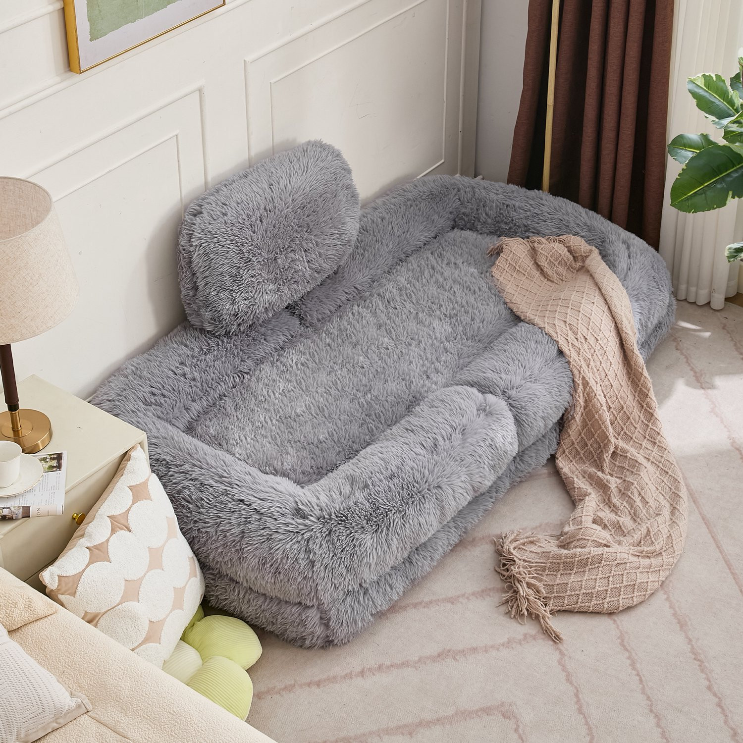 CHICFURN Opvouwbare Relaxfauteuil - 5-voudig verstelbaar - Lichtgrijs