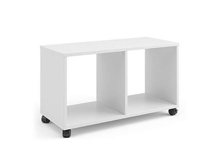 Vicco Kinderregal Luigi , Weiß 72 x 42.4 cm auf Rollen fahrbar mit zwei offenen Ablageflächen