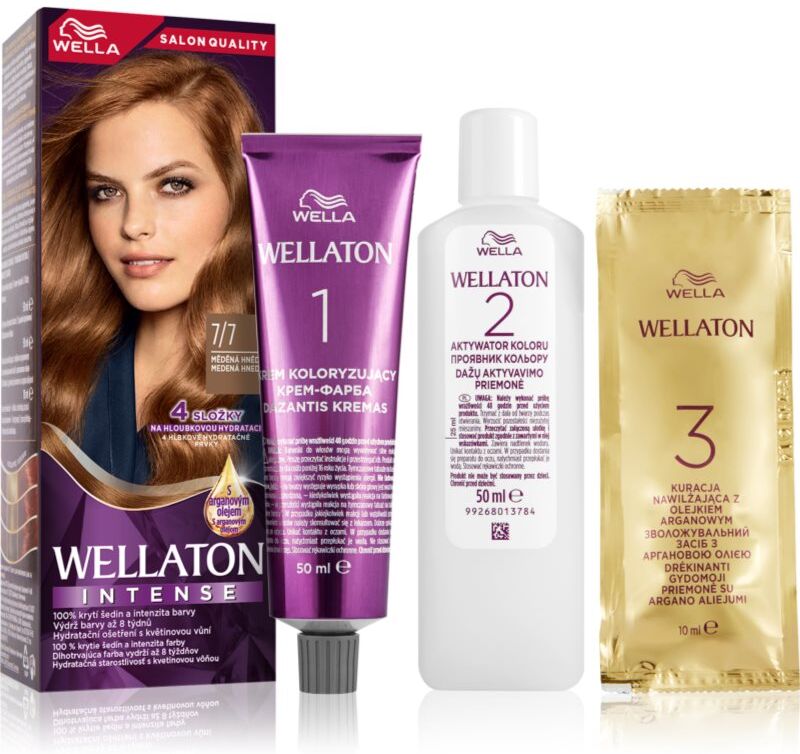 Wella Wellaton Intense coloration cheveux permanente à l'huile d'argan teinte 7/7 Deep Brown 1 pcs
