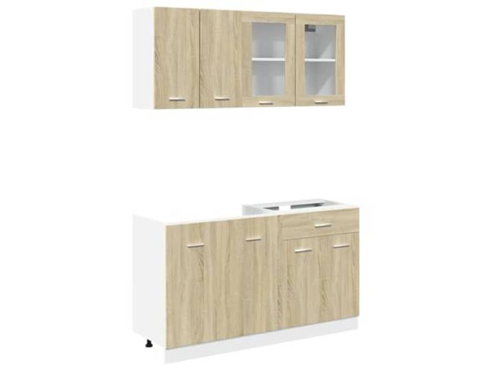 vidaXL 4-TLG. Küchenschrank-Set Lyon Sonoma-Eiche Holzwerkstoff