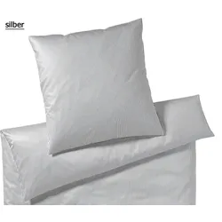 Elegante Bettwäsche Sister Stripe - 155x220 cm + 40x80 cm	silber