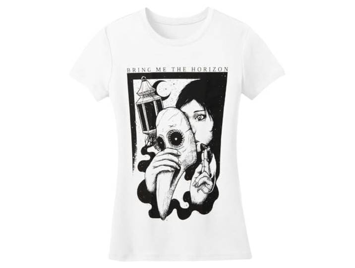 T-Shirt # L White Femmina # Plague