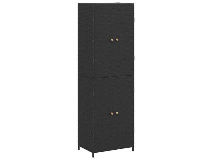 BONNIE®Armoire de rangement de jardin - Armoire Haute d'Extérieur Noir 59x40x180 cm Résine tressée FR747477