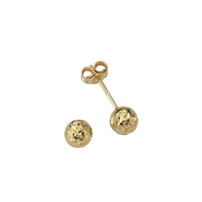 Paar Ohrstecker VIVANCE "Gold 375 mit diamantierter Oberfläche 4mm Durchmesser", gelb, Ohrringe, Damen, one-size, Gold