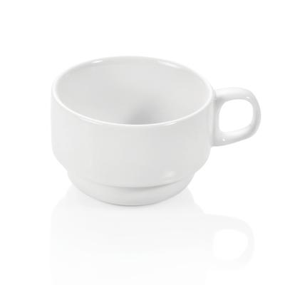 48x Tasse Obertasse 180 ml, weiß, Porzellan, Kaffeetasse