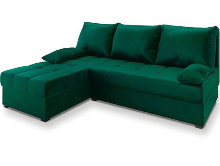 Masseno Ecksofa Rita mit Schlaffunktion L-Form, Modern Sofa mit Bettkasten, Wohnzimmersofa, Couch, Soffa, Bettsofa, Couchgarnitur - Grün, Kronos 19