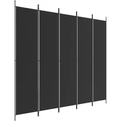 vidaXL 5-tlg. Paravent Schwarz 250x220 cm Stoff