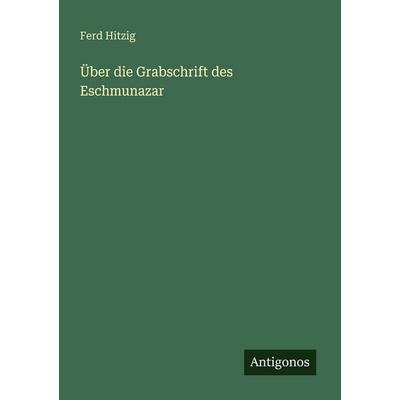 Über die Grabschrift des Eschmunazar, Taschenbuch von Ferd Hitzig, Antigonos Verlag, 978-3-563-65303-6