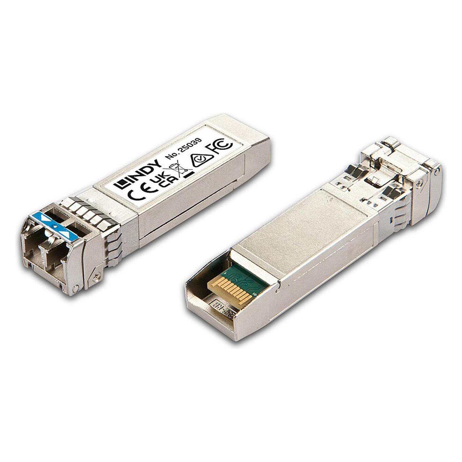Lindy SFP+ Modul 10GBase-LR LC Single Mode 1310nm SFP+ GBIC Transceiver-Modul für 10 Gigabit Link mit Sing (25039)