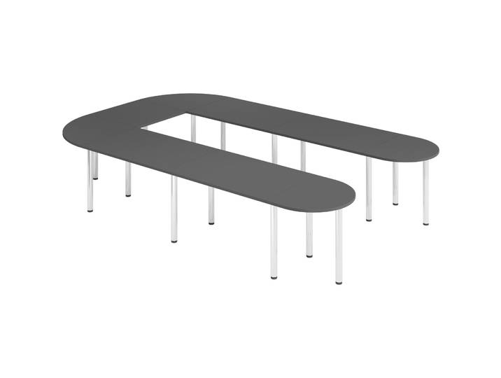 Besprechungstisch Office Graphit 380 x 240 cm - Farbe: Graphit/Chrome