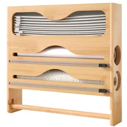 Relaxdays Wandrollenhalter Küche Hellbraun