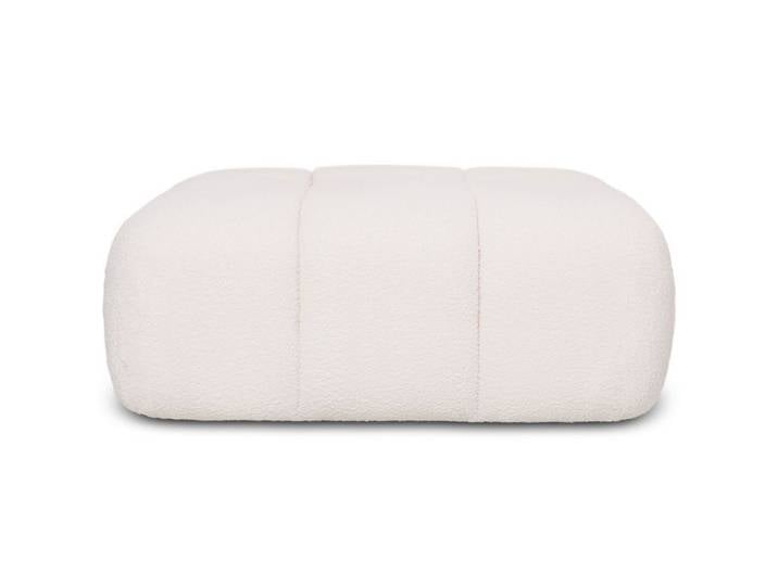 Pouf Modulaire Rembourré En Tissu Bouclé - Design Moderne – Compatible Avec Canapé Modulaire - Bathy Blanc