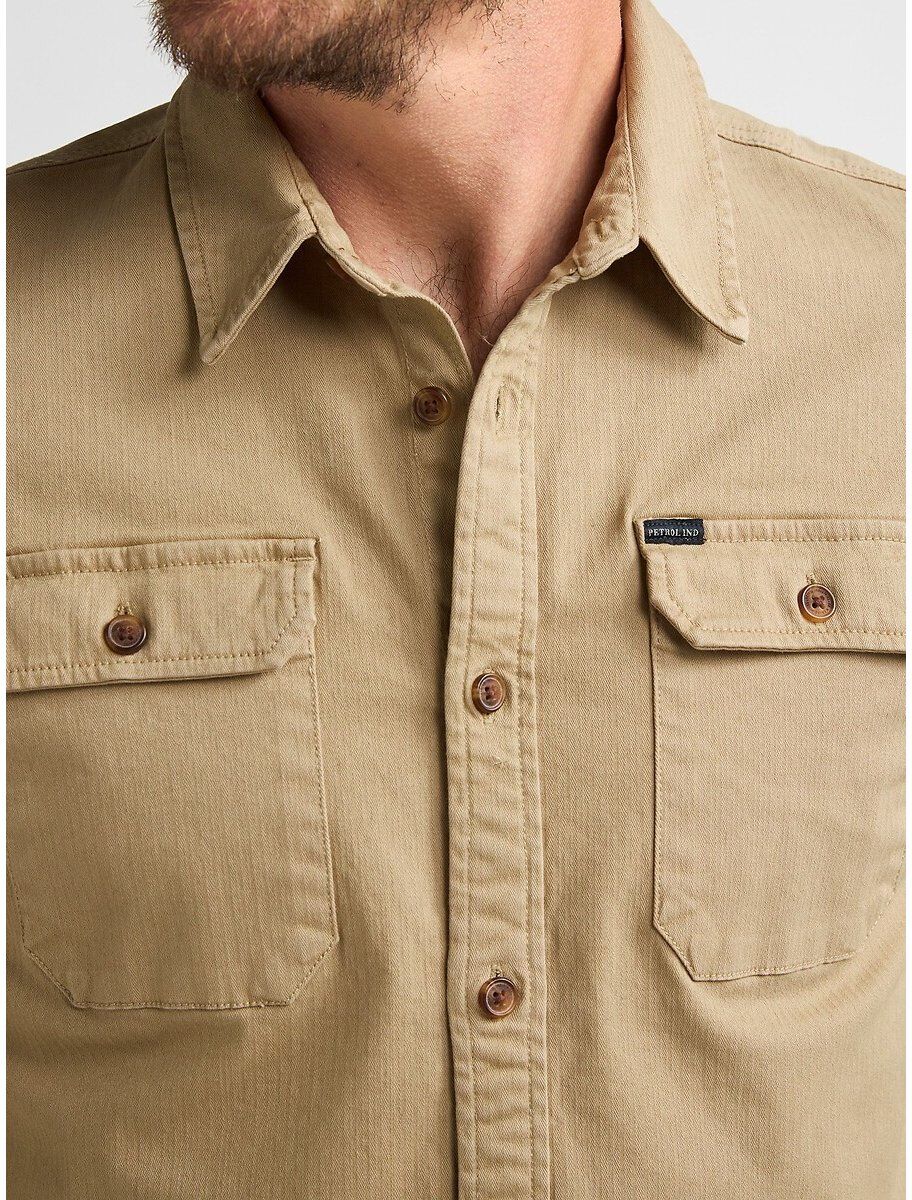 PETROL INDUSTRIES Chemise droite unie, manches longues