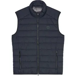 Marc O'Polo Herren Steppweste - Woven Outdoor Vest, Stehkragen, Zipper, uni Blau / M