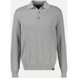 Langarm-Poloshirt in Strick-Optik Grau XL