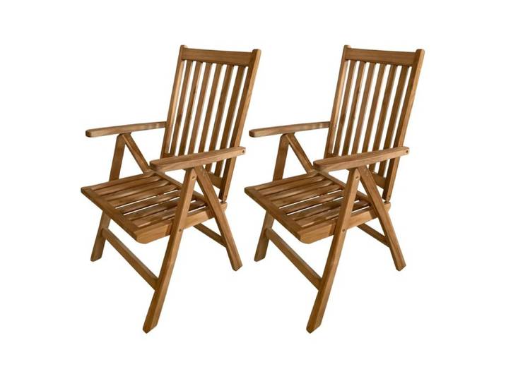 AXI Nuria Ensemble de 2 Chaises de Jardin Pliables et réglables Bois de Teck 2 Assises de Balcon pour Terrasse / Balcon /