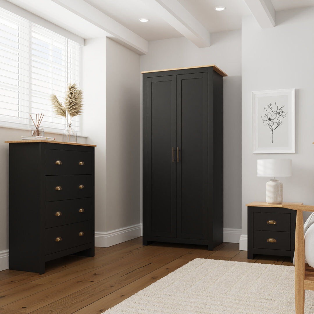 Three Posts Kenneth 3 Piece Bedroom Set Black