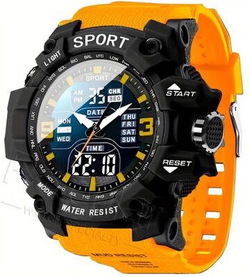 USA Free Shipping Shop Tactical Sports Watch For Men & Women Waterproof Digital Military Watch With LED Light & Alarm yellow