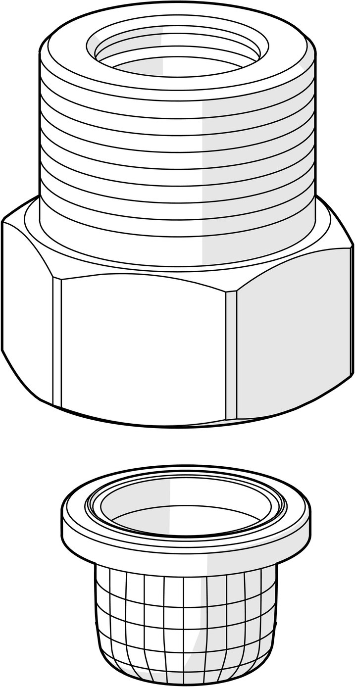 Filtre à impuretés Hansa et mamelon de raccordement 59914226 G3/8xG3/8